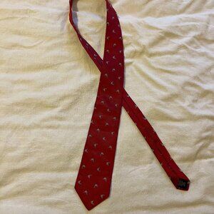 Red Brooks Brothers Tie with Swordfish Pattern (100% Silk)